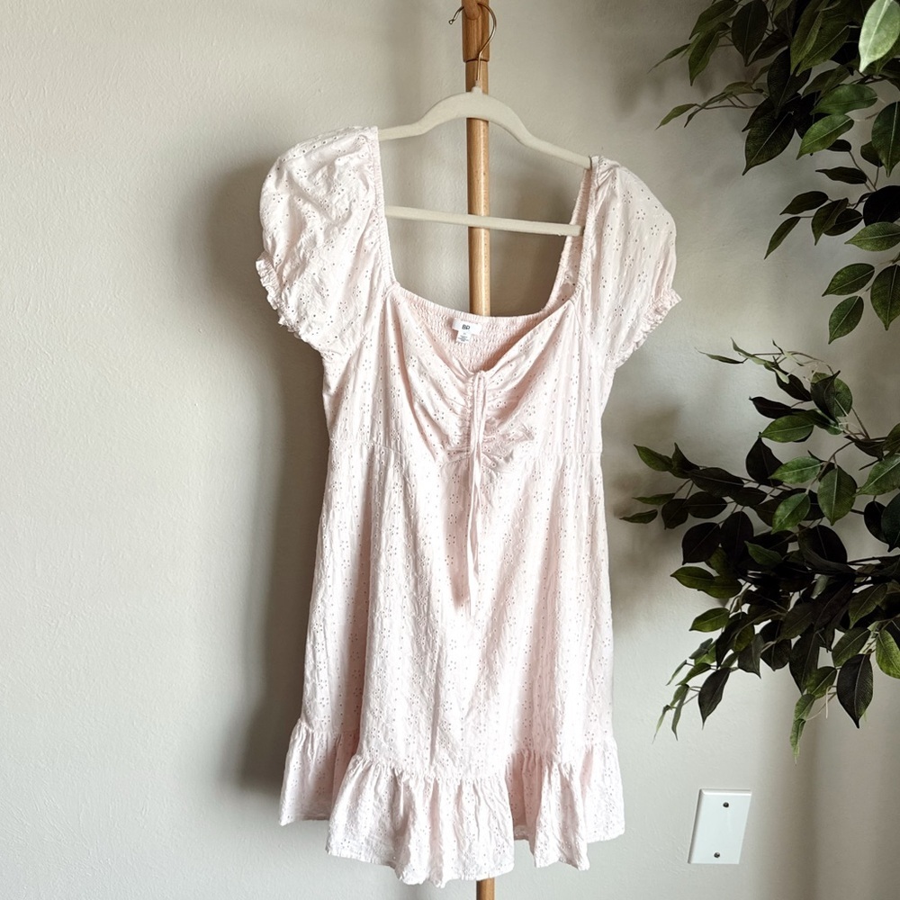 bp Light Pink Eyelet Mini Dress